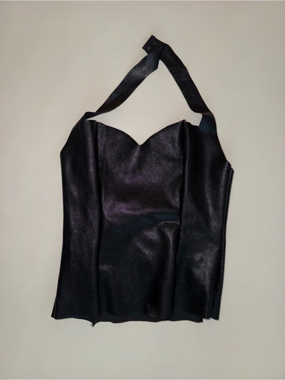 Women's Black Halter Bustier Dress faux leather